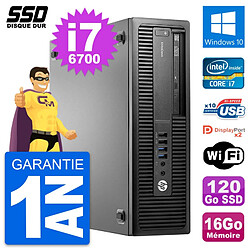 PC HP EliteDesk 800 G2 SFF Intel Core i7-6700 RAM 16Go SSD 120Go Windows 10 Wifi - Occasion