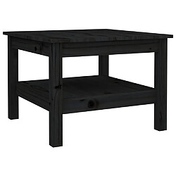 ComfortXL Table Basse Noir 55x55x40 Cm Bois Massif De Pin