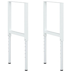 vidaXL Cadres d'établi réglables 2 pcs Métal 55x(69-95,5) cm Gris