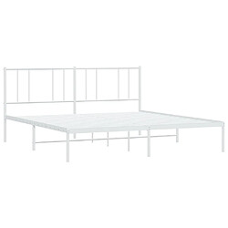 Maison Chic Lit adulte - Cadre de lit métal avec tête de lit,Structure du lit Contemporain pour chambre blanc 183x213 cm -MN98052 pas cher