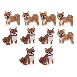 Patch animalier brodé 10 pièces / fer à repasser sur un badge shiba inu