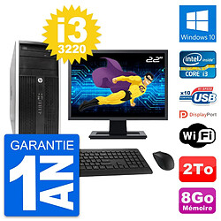 PC Tour HP Pro 6300 CMT Ecran 22" i3-3220 RAM 8Go Disque Dur 2To Windows 10 Wifi · Occasion 