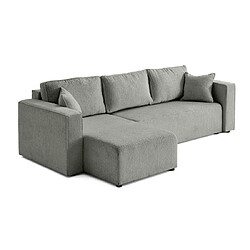 Bestmobilier Topaze - canapé d'angle réversible - 4 places - convertible avec coffre - en tissu velours relief Topaze - canapé d'angle réversible - 4 places - convertible avec coffre - en tissu velours relief - Gris