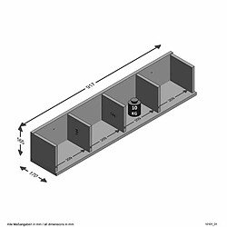 Paris Prix Étagère Murale 4 Compartiments Nel 92cm Chêne