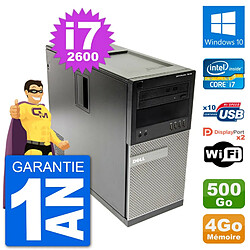 PC Tour Dell 7010 Intel Core i7-2600 RAM 4Go Disque Dur 500Go Windows 10 Wifi - Occasion