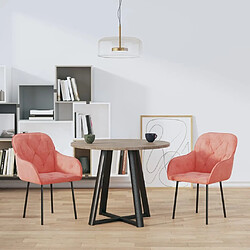 Maison Chic Lot de 2 Chaises à manger | Chaise de salle à manger cuisine Rose Velours -GKD95447