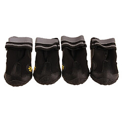 4pcs chien de compagnie anti-dérapant imperméable à l'eau de randonnée baskets chaussures d'escalade noir 4