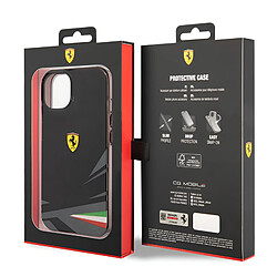 Ferrari Coque pour iPhone 14 Plus Bi-matière Compatible Charge QI Noir pas cher