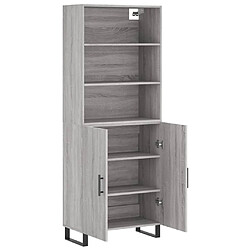 Avis vidaXL Buffet haut Sonoma gris 69,5x34x180 cm Bois d'ingénierie