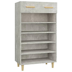 vidaXL Armoire à chaussures Gris béton 60x35x105 cm Bois d'ingénierie