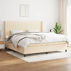 vidaXL Sommier à lattes de lit avec matelas Crème 200x200 cm Tissu 