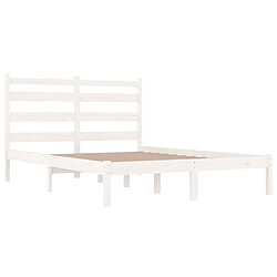 Avis vidaXL Cadre de lit sans matelas blanc bois massif 140x190 cm