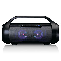 Lenco Enceinte Bluetooth® étanche avec radio FM, lecteur USB/SD et effets lumineux SPR-070BK Noir 