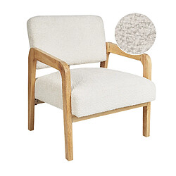 Beliani Fauteuil Bouclé Blanc cassé HJO