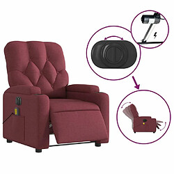 Maison Chic Fauteuil Relax pour salon, Fauteuil de massage inclinable électrique Rouge bordeaux Tissu -GKD44866 pas cher