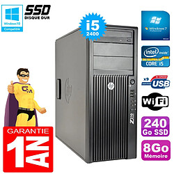 PC Tour HP WorkStation Z210 I5-2400 RAM 8Go Disque 240Go SSD Graveur DVD Wifi W7 · Occasion 