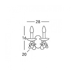 Acheter Luminaire Center Applique murale en cristal CARMEN 2 Or 24 Carats 2 ampoules Cristal