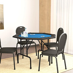 vidaXL Table de poker pliable 8 joueurs Bleu 108x108x75 cm 