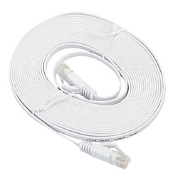 Wewoo Câble réseau LAN plat Ethernet blanc ultra-plat CAT6 5m, cordon RJ45