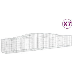 vidaXL Paniers à gabions arqués 7 pcs 400x50x60/80 cm Fer galvanisé