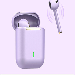 Acheter Universal Casque Bluetooth violet J18 dans l'oreille Bud casque sans fil avec microphone casque de jeu imperméable téléphone portable bouchon d'oreille