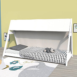 Avis Le Quai Des Affaires Lit cabane TIPI 90x190 + 1 toile + 1 sommier / Blanc