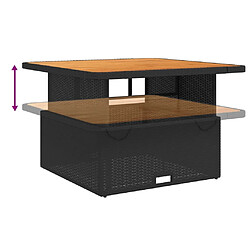 Maison Chic Ensemble à manger d'extérieur 2 pcs avec coussins,Salon de jardin,Mobilier de jardin noir résine tressée -GKD150392 pas cher