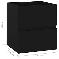 vidaXL Armoire d'évier Noir 41x38,5x45 cm Aggloméré pas cher