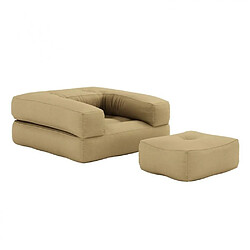 Inside 75 Fauteuil futon standard convertible MINI CUBE couleur beige blé 