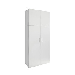ML DESIGN MODERN LIVING Armoire multi-usages meuble de rangement 2 portes 8 compartiments 80x182,5x37 cm