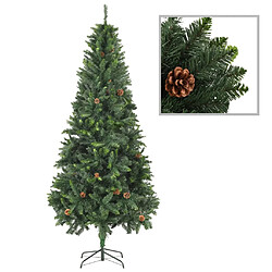 vidaXL Sapin de Noël artificiel avec pommes de pin Vert 210 cm 