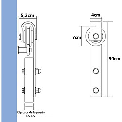 Acheter Quincaillerie Kit de Rail pour Porte Coulissante Forme de J - 7,5FT/230cm