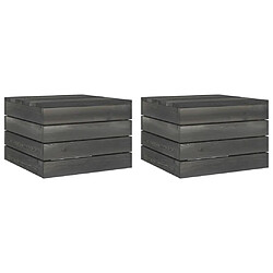 vidaXL Tables palette de jardin 2 pcs Bois de pin massif Gris foncé