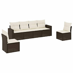 vidaXL Salon de jardin avec coussins 6 pcs marron résine tressée