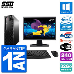 PC Lenovo M93p SFF Ecran 27" Intel G3220 RAM 32Go SSD 240Go Windows 10 Wifi · Occasion 