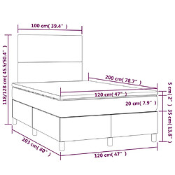 Maison Chic Lit adulte - Lit + matelas + LED,Sommier à lattes de lit et matelas LED Rose 120x200 cm Velours -GKD25650 pas cher