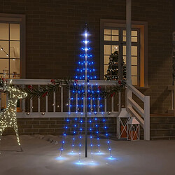 vidaXL Sapin de Noël sur mât de drapeau 108 LED Bleues 180 cm 