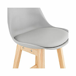 Mes Lot de 2 chaises de bar design 48x112x56 cm gris - ELO pas cher