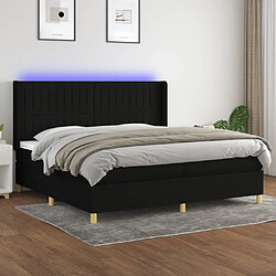 Sommier à lattes,Cadre à lattes de lit pour Adulte matelas et LED Noir 200x200 cm Tissu -MN60098