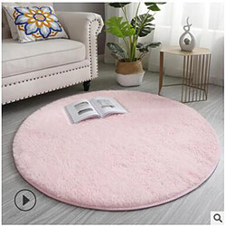 LUUCOZK Tapis à poils longs doux et moelleux pour chambre à coucher et salon - Rose-100x100cm (rond)