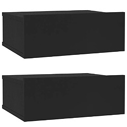 vidaXL Tables de chevet flottantes 2 pcs Noir 40x30x15 cm