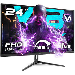 Vibox V24FHD165 Écran PC Gamer - 24 Pouces, Résolution FHD 1080p, 165Hz, 1ms, Adaptive Sync, Dalle VA, HDMI & DisplayPort 