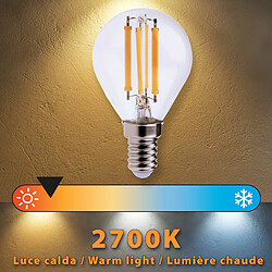 Acheter VELAMP Ampoule à filament LED, sphère P45, 6W / 806lm, culot E14, 2700K