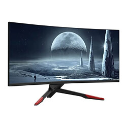 Lc-Power LC-M34-UWQHD-144C Écran PC 34" LED UWQHD 144Hz AMD FreeSync Noir Rouge