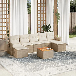 vidaXL Salon de jardin avec coussins 8 pcs beige résine tressée