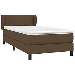 Avis Maison Chic Structures de lit + matelas,Lit à sommier tapissier avec matelas Marron foncé 100x200 cm -MN53008