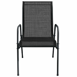 Acheter Maison Chic Lot de 2 Chaises de jardin,Fauteuil d'extérieur Acier et textilène Noir -MN38721