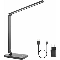 Vendos85 Lampe de Bureau LED avec Port USB noir