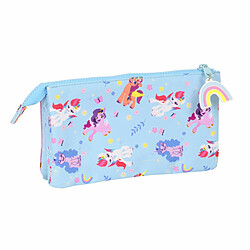 Trousse Fourre-Tout Triple My Little Pony Wild & free Bleu Rose 22 x 12 x 3 cm