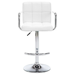 Avis vidaXL Tabourets de bar lot de 2 blanc similicuir